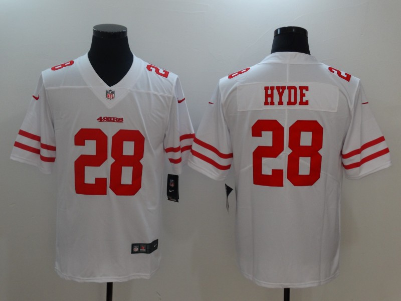 Men's San Francisco 49ers Carlos Hyde #28 White Jersey